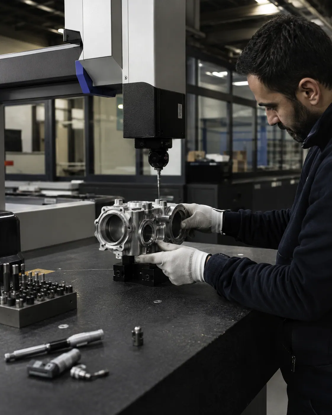 Dimensional inspection of a machined component
