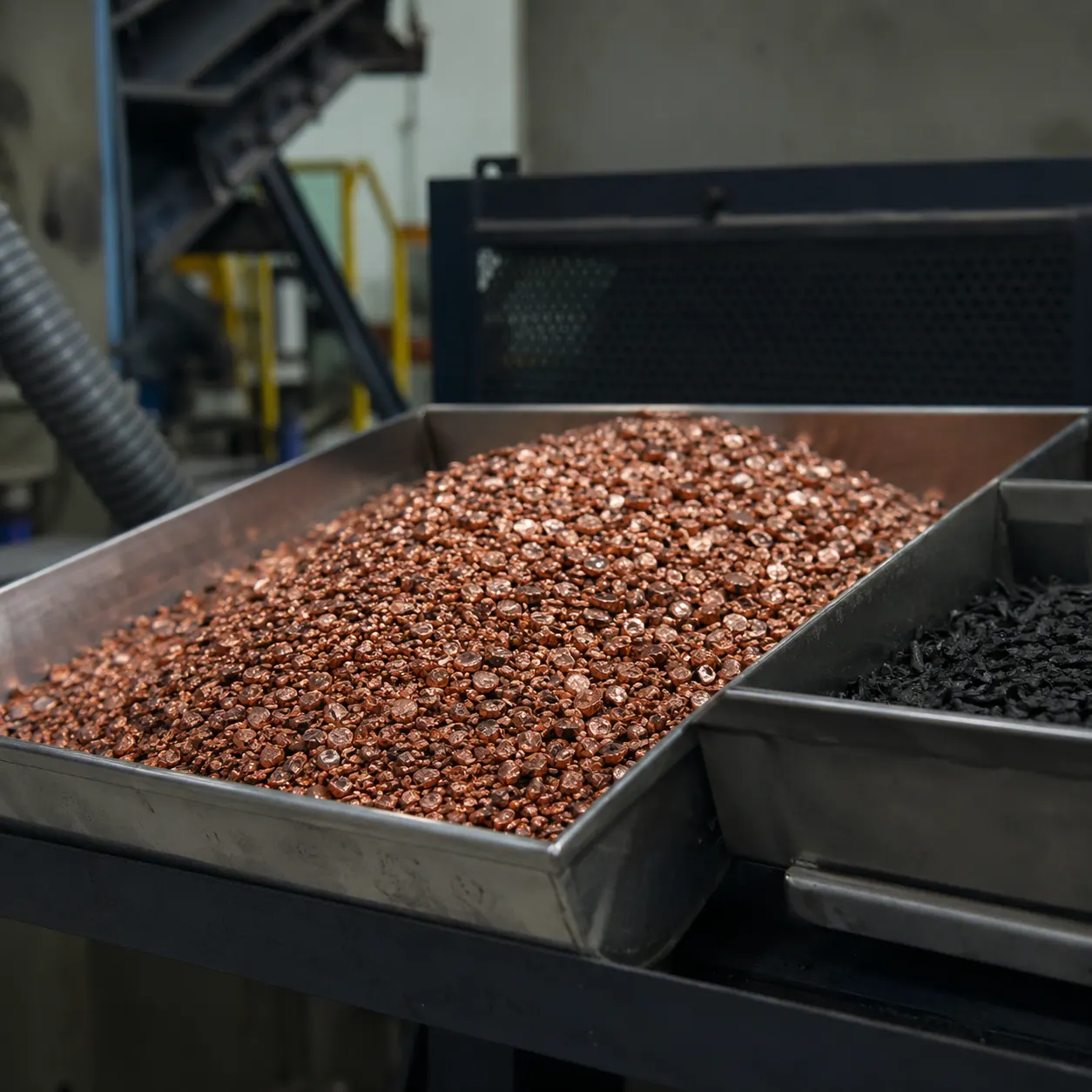 Separated copper granules after cable processing