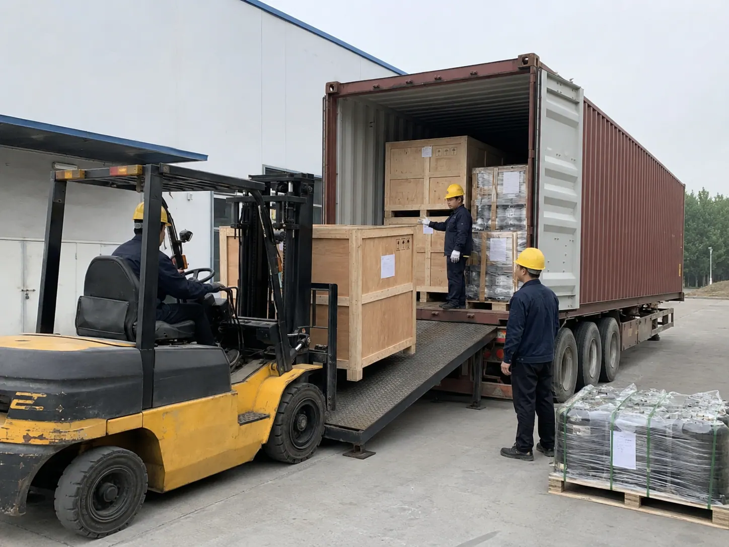 Industrial cargo coordinated for container loading