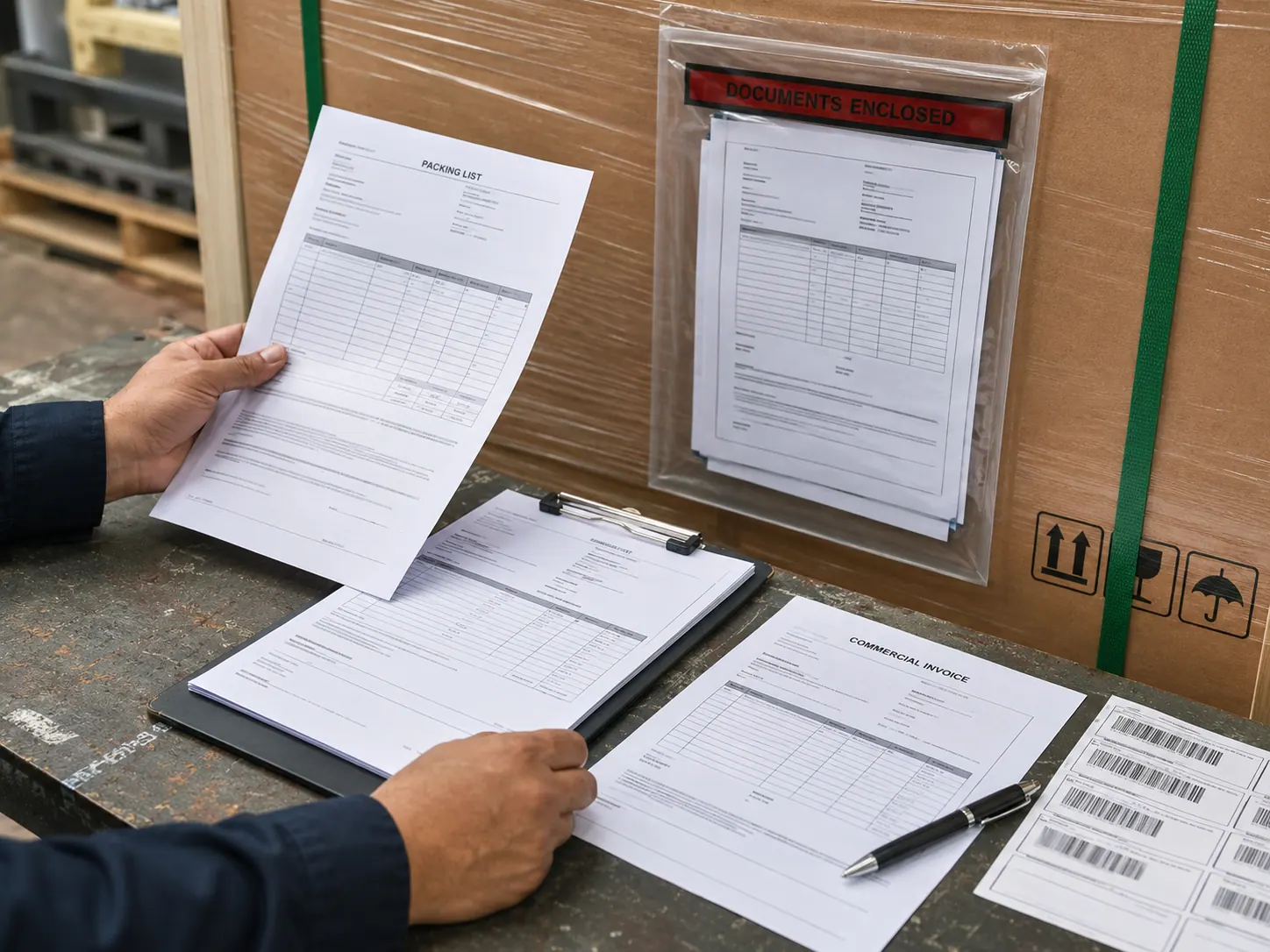 Export documentation prepared for a shipment