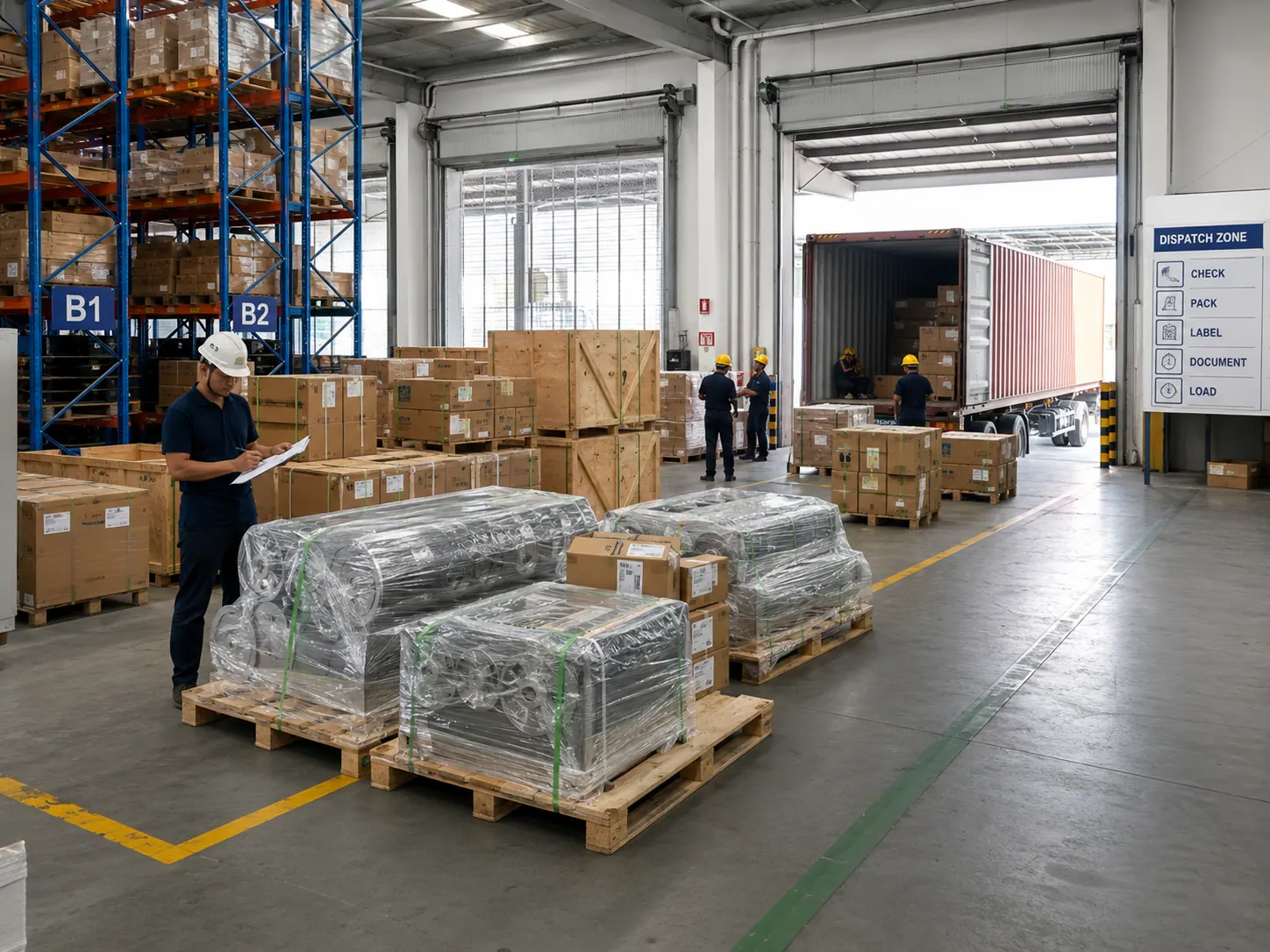 Industrial goods prepared for export dispatch