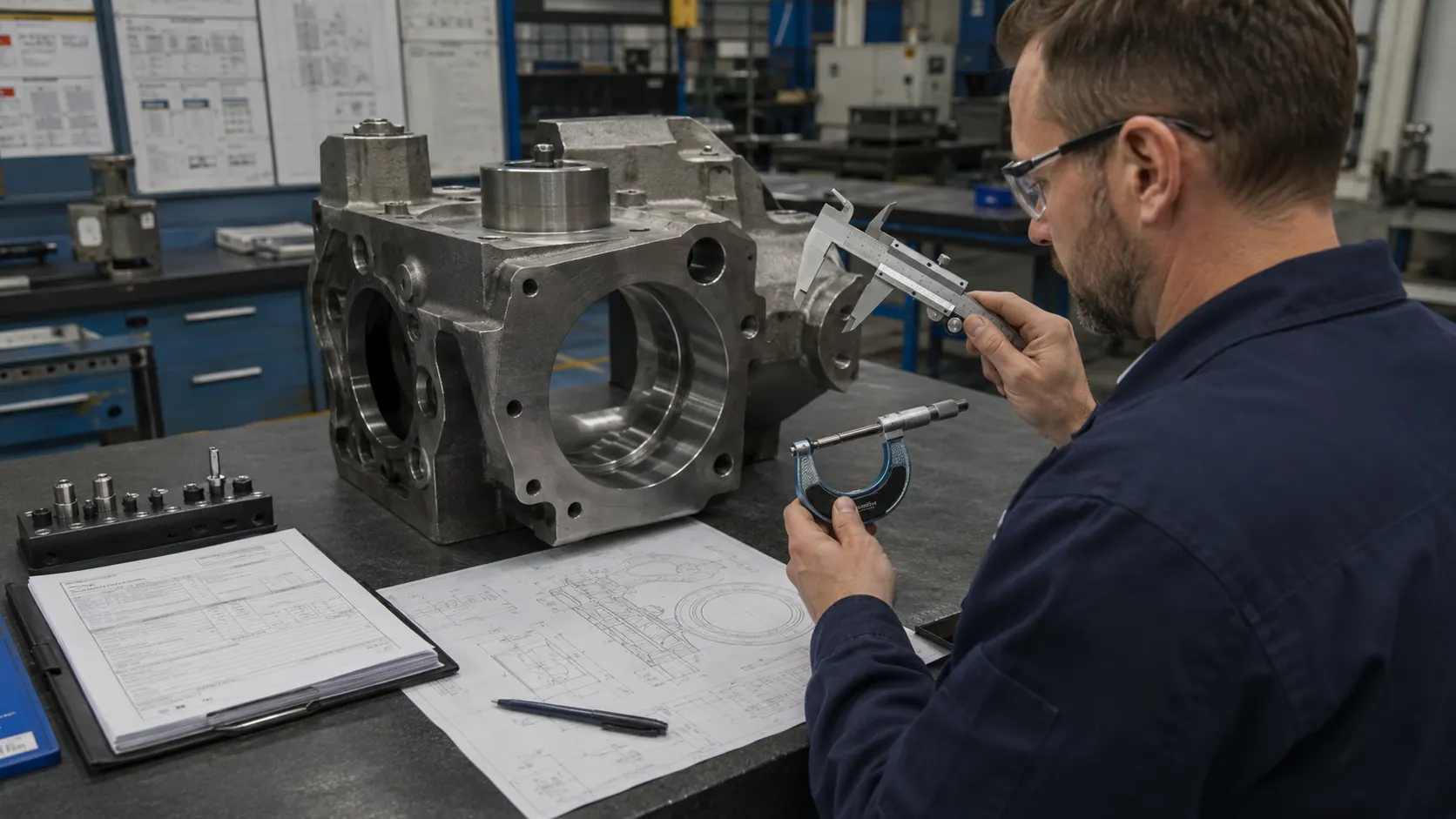 Quality-control inspection of an industrial component